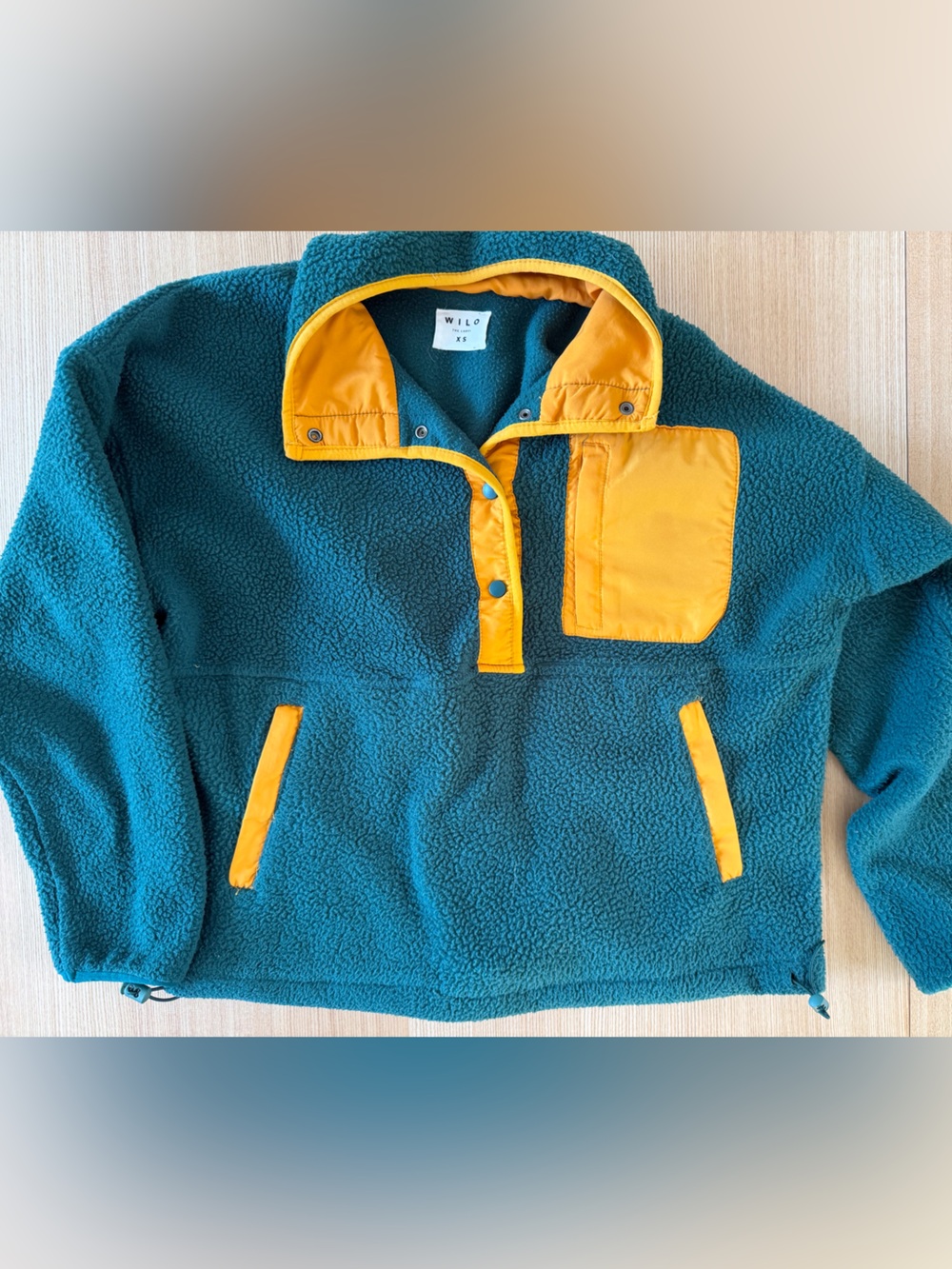 WILO THE LABEL Women’s Green & Yellow Fleece Jacket XS